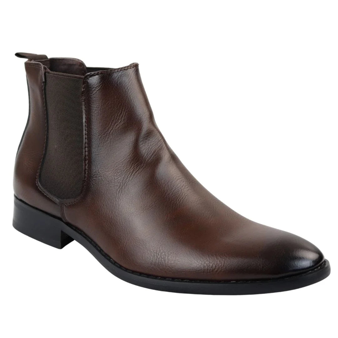 Men's Chelsea Slip On Brown Ankle Boots