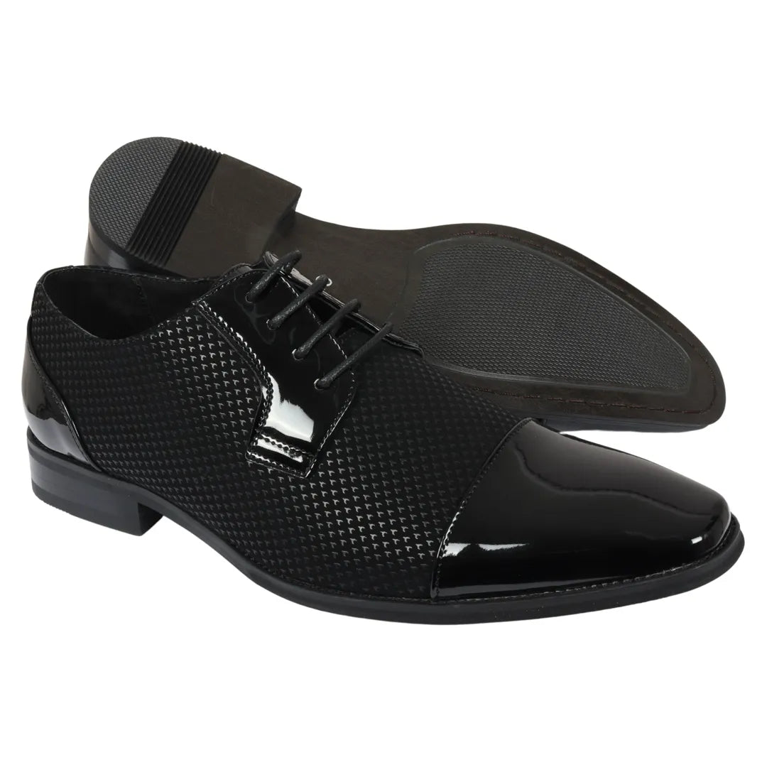Men's Black Lace Up Derby Shoes