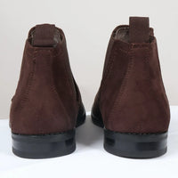 Men's Slip On Brown Suede Leather Lined Chelsea Boots