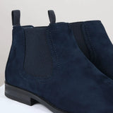 Men's Slip On Navy Suede Leather Lined Chelsea Boots