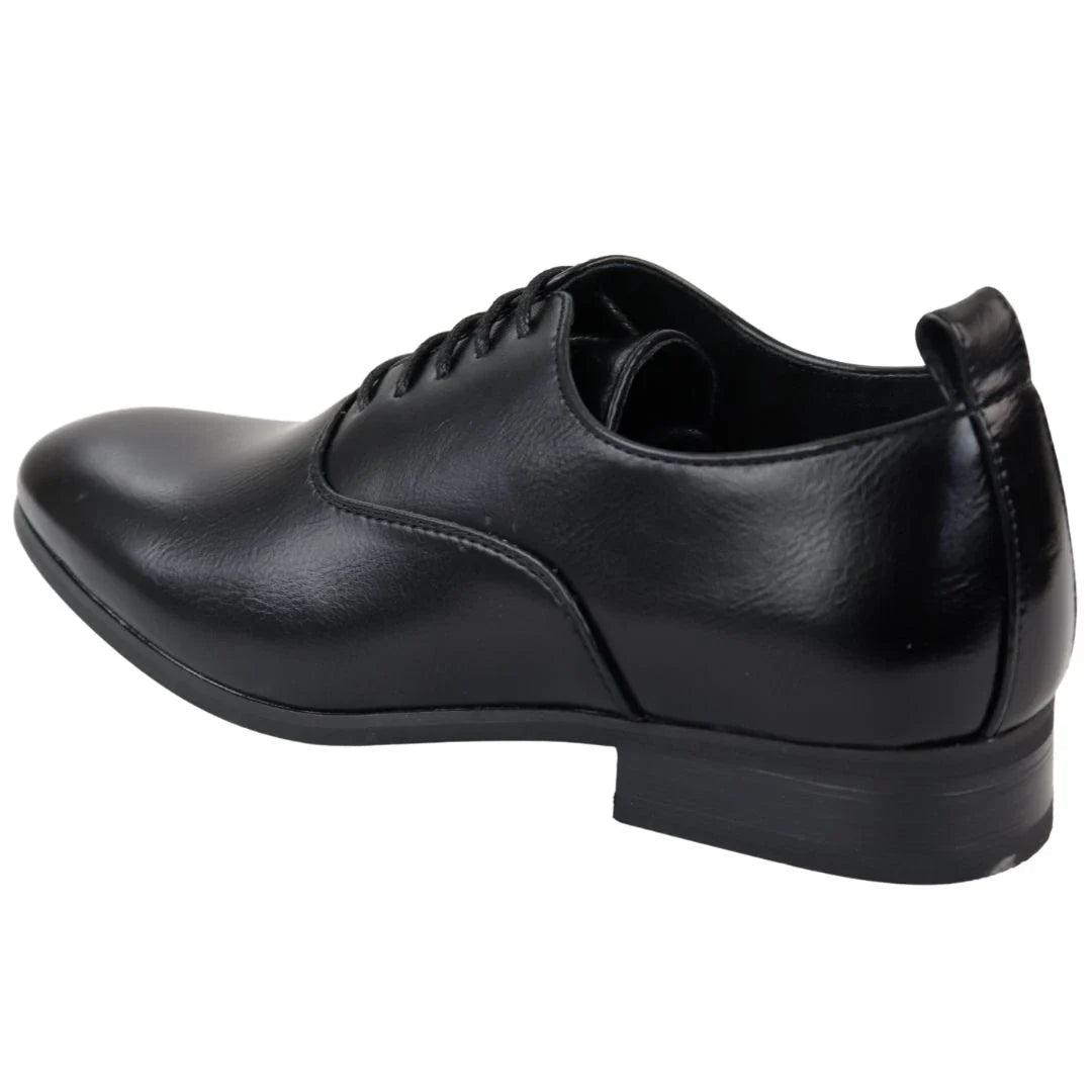 Men's Lace Up Black Derby Oxford Shoes