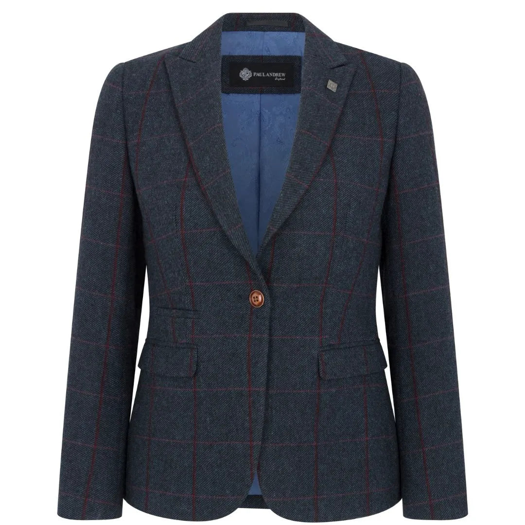 Madrid – Damenblazer aus marineblauem Tweed in taillierter Passform