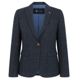 Madrid – Damenblazer aus marineblauem Tweed in taillierter Passform