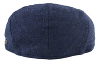 Men's Flat Cap Wool Herringbone Navy Tweed Classic 1920s Unisex Del Boy