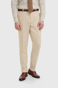 Malibu - Beige 3-teiliger Anzug für Herren mit Struktur