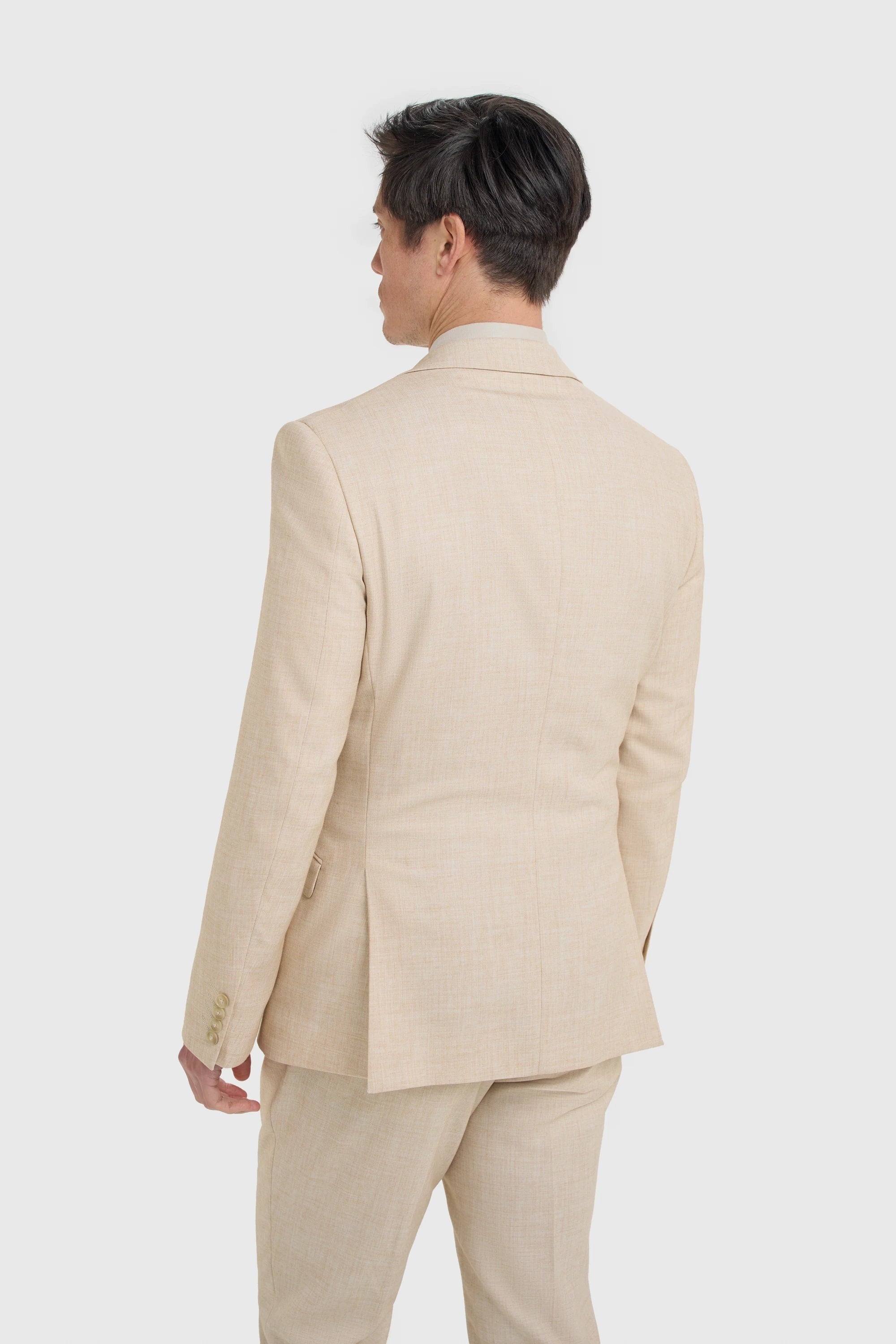Malibu - Beige 3-teiliger Anzug für Herren mit Struktur