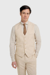 Malibu - Beige Herrenweste mit Struktur