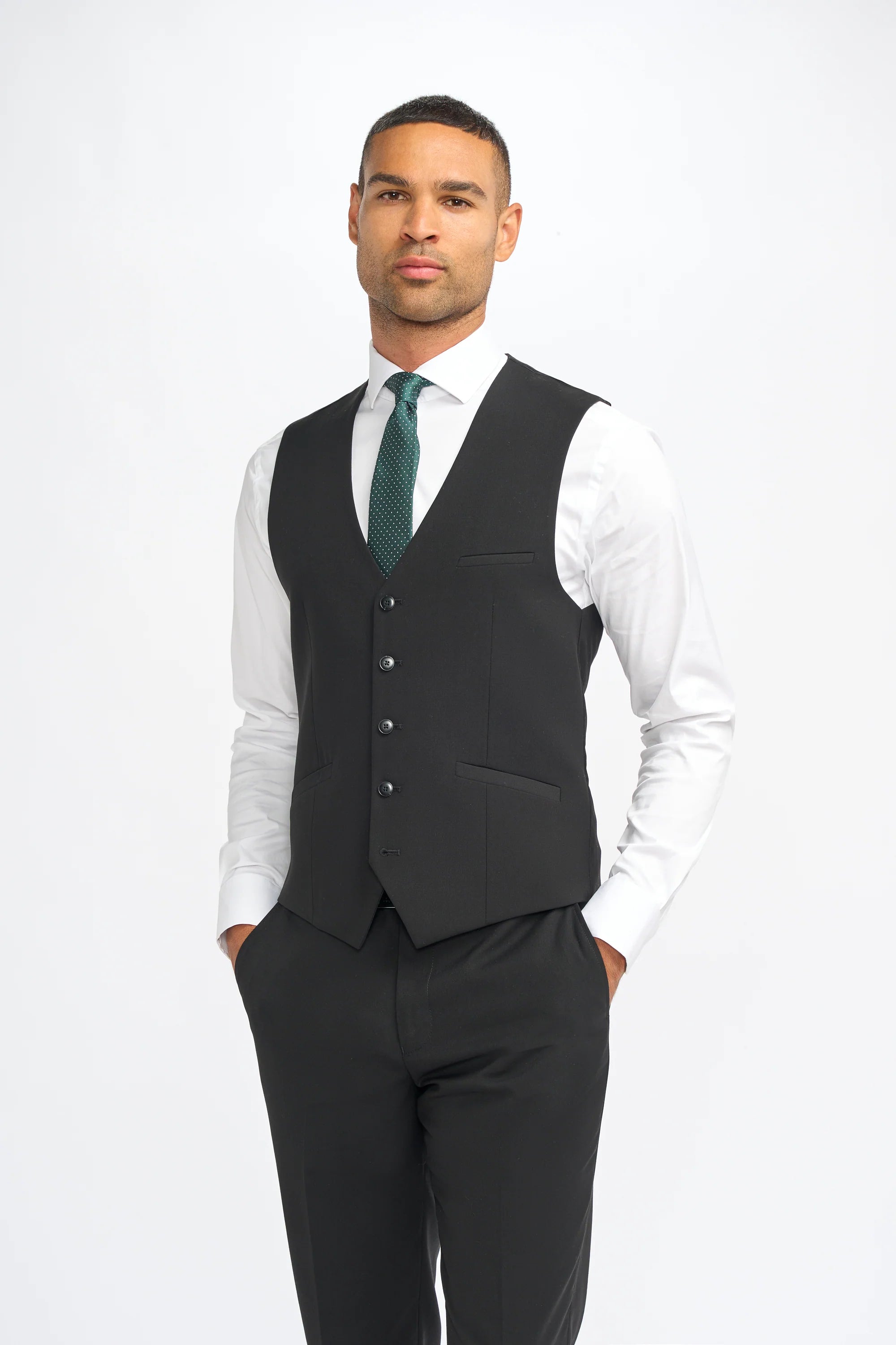 Malibu - Men's Black 3 Piece Tailored Fit Suit