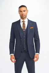 Malibu - Men's Navy 3 Piece Tailored Fit Suit