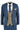 Marc Darcy Dion - Mens Blue Tan Brown 3 Piece Herringbone Tweed Check Vintage Tailored Fit Suit