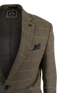 Mens Check Vintage Herringbone Tweed Grey Charcoal Blazer Jacket Fitted-Oak