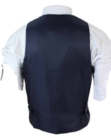 Mens Slim Fit Check Grey Tan Brown Waistcoat Smart Casual Tweed Check Navy-Grey Navy