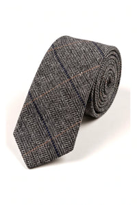 Marc Darcy Herren Tweed Fischgrätenmuster Strukturierte Marc Darcy Krawatten Klassisch Vintage Retro DX7