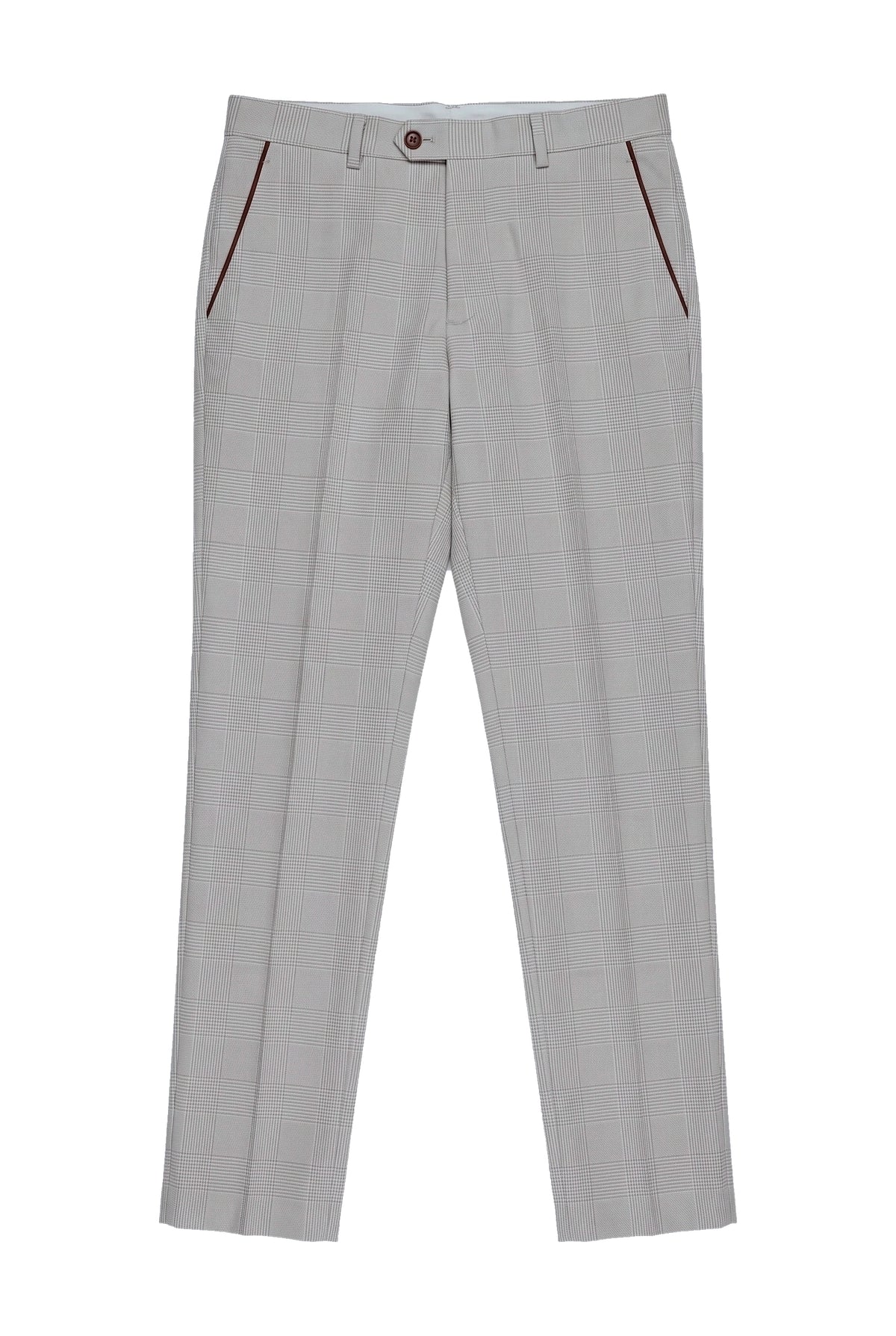 Mark – Beige karierte Herrenhose