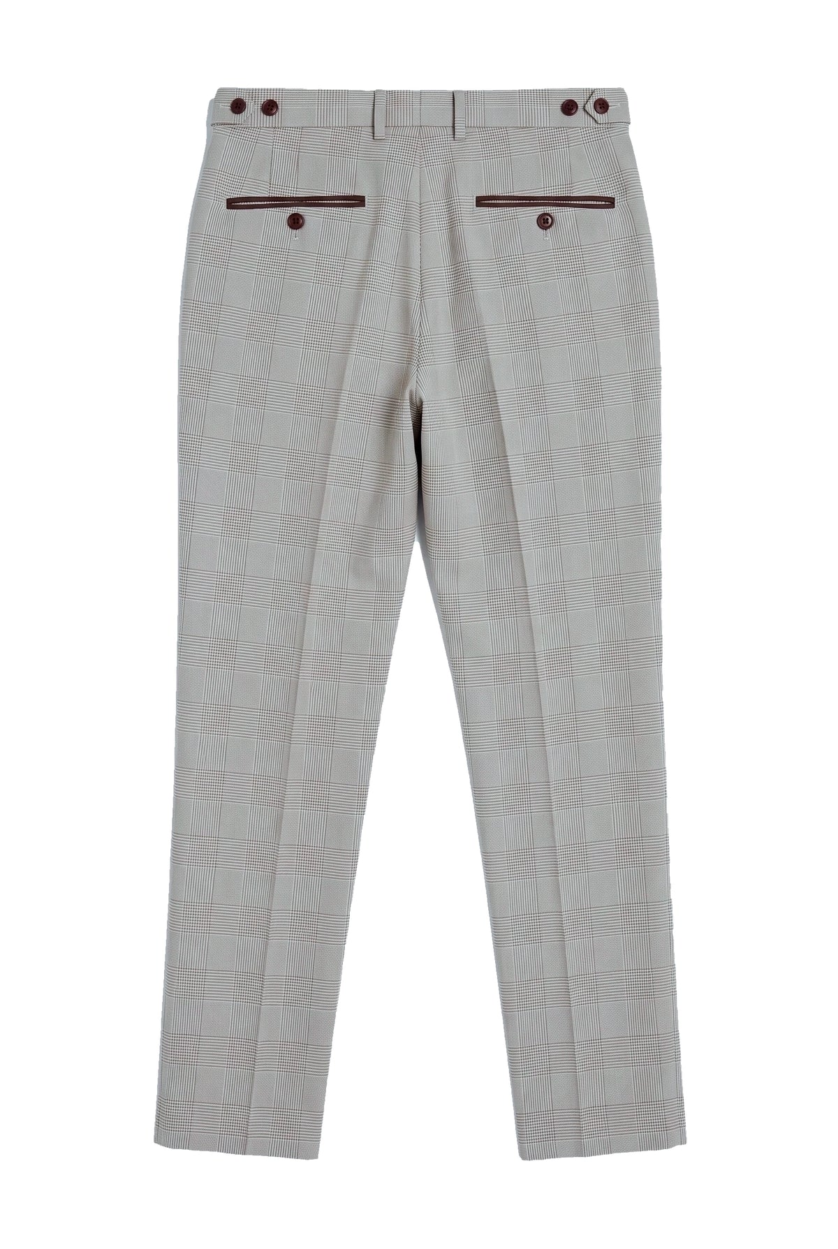 Mark – Beige karierte Herrenhose