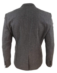 Mens Herringbone Tweed Blazer - Cavani Martez - Tan