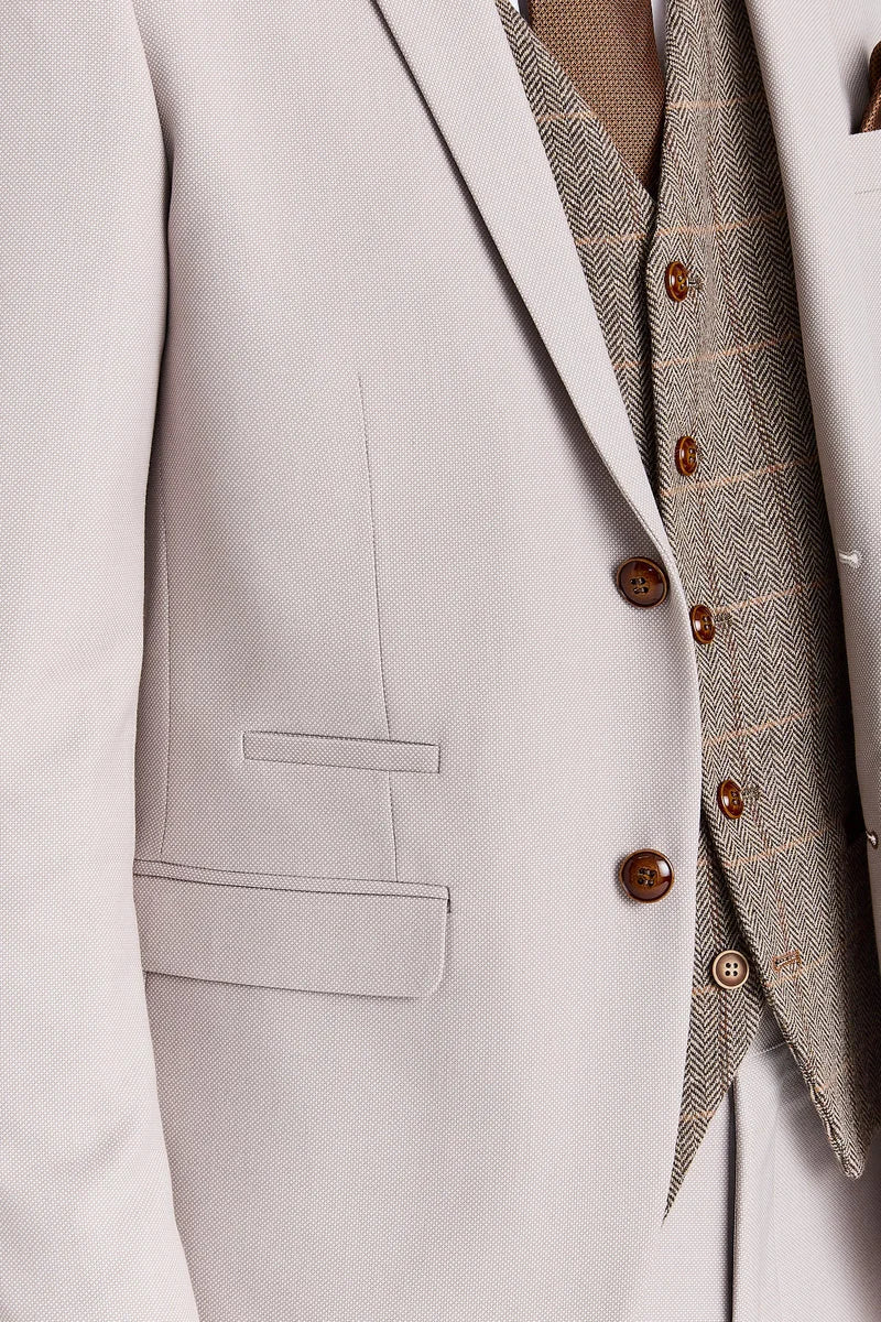 Mayfair Stone Anzug mit strukturierter Oberfläche und Harris Brown Tweed-Weste
