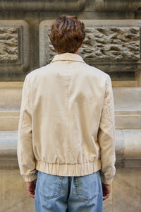 Beige Herren-Bomberjacke, leicht, wattiert, mit Reißverschluss