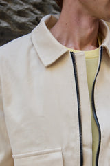 Beige Herren-Bomberjacke, leicht, wattiert, mit Reißverschluss