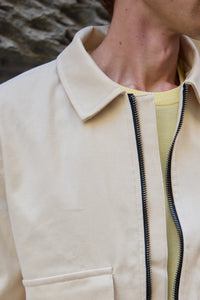 Beige Herren-Bomberjacke, leicht, wattiert, mit Reißverschluss