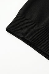 Schwarzes, klassisches Herren-Strickshirt mit kurzen Ärmeln und Rundhalsausschnitt