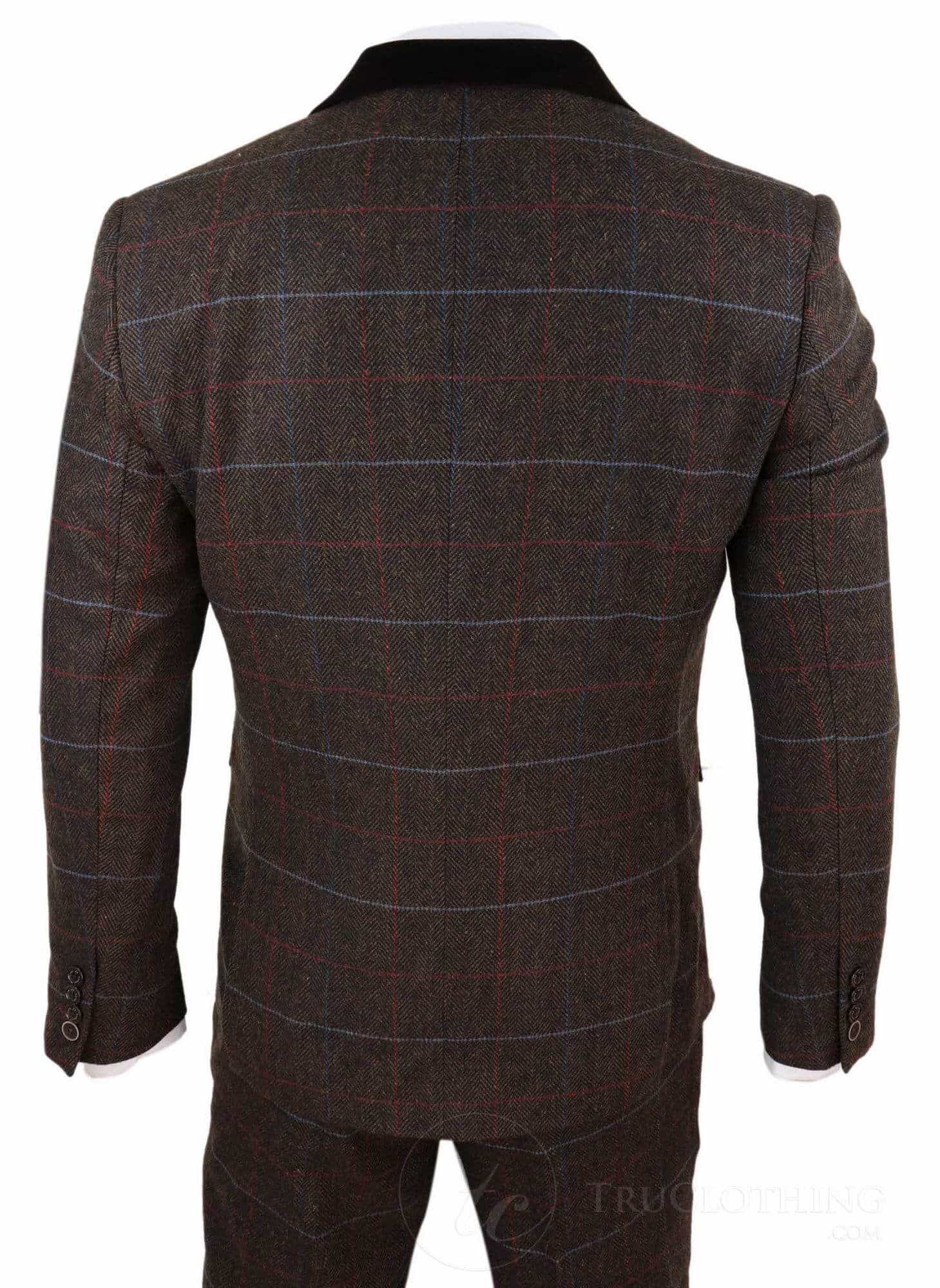 Men's Dark Brown Tweed Suit - Cavani Tommy