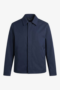 Marineblaue, wasserdichte Harrington-Jacke für Herren mit Kragen