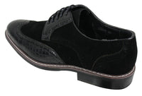 Mens Black Brown Suede & Snake Leather Brogues Shoes Gatsby Vintage