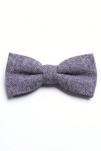 Blaue Herren-Fliege aus Fischgrät-Tweed