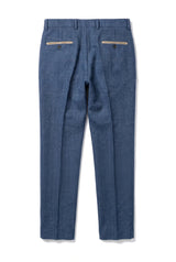 Dion - Blaue Tweedhose mit Fischgrätenmuster und Karomuster für Herren