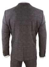 Mens Brown Check 3 Peice Tweed Suit - STZ17
