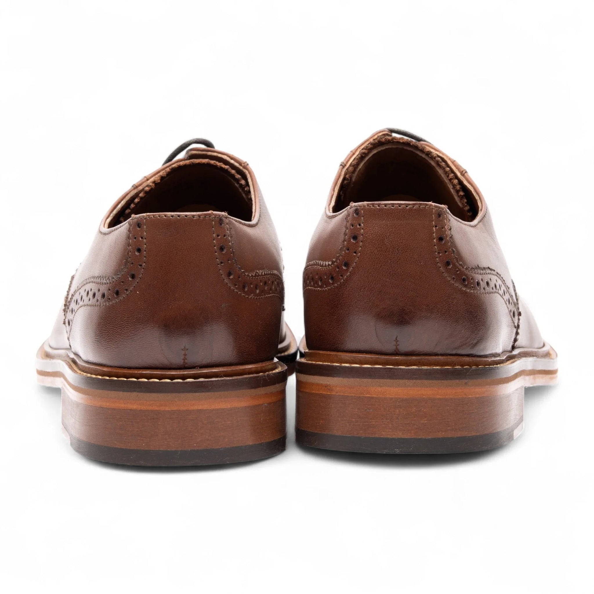 Braune Brogue-Schuhe für Herren aus Leder