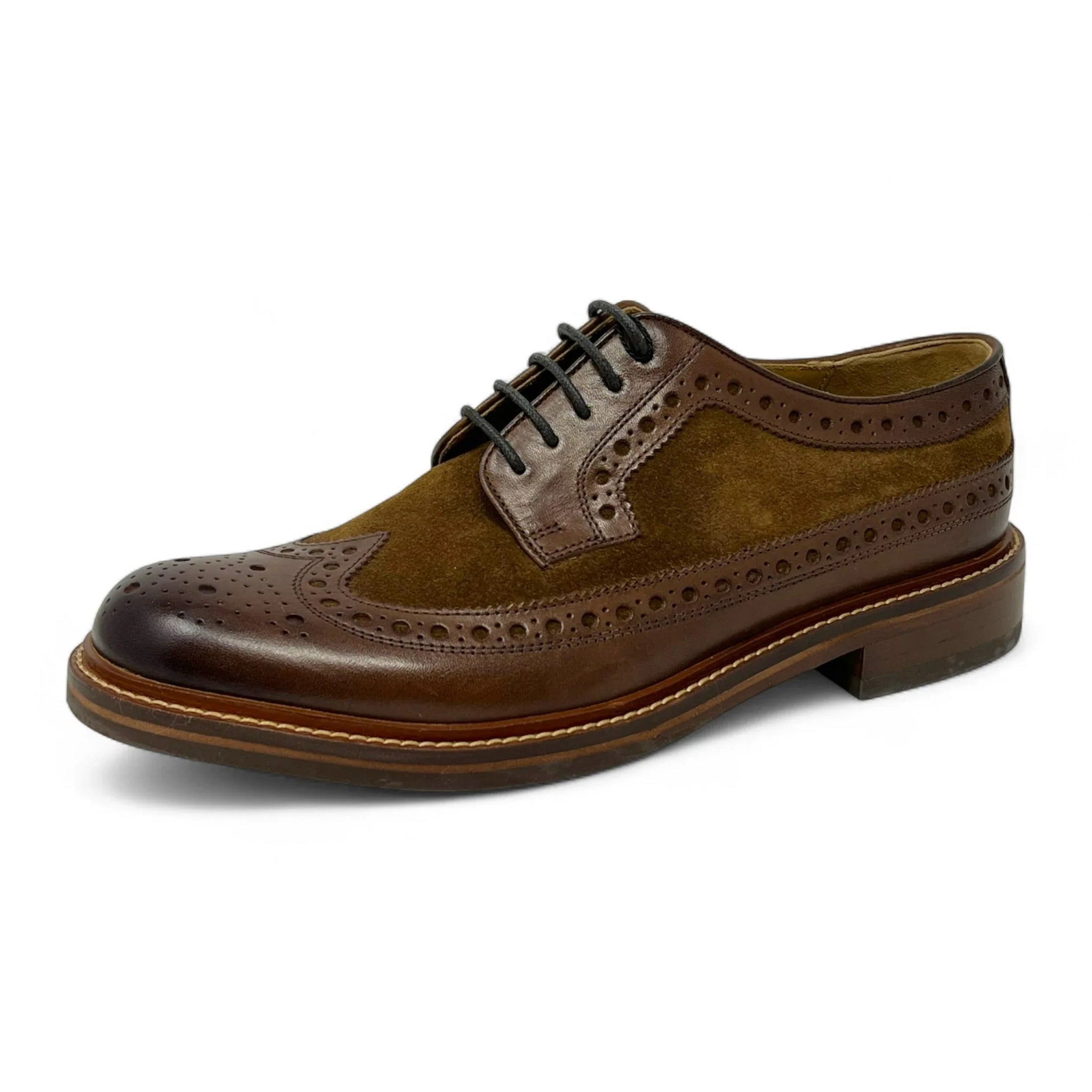Braune Brogues aus Wildleder für Herren