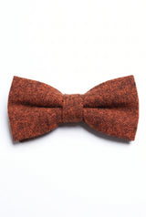 Herrenfliege aus braunem Tweed-Wollmischgewebe