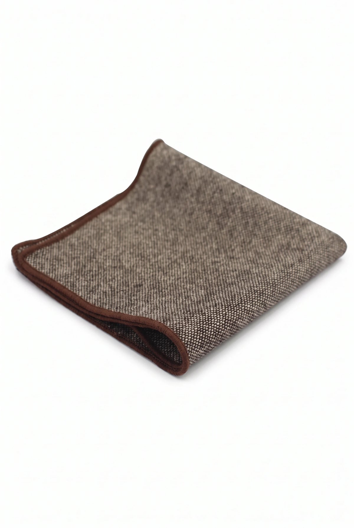 Einstecktuch für Herren aus braunem Tweed-Wollmischgewebe