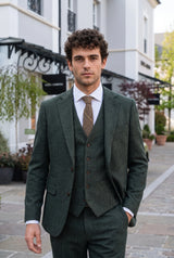 Braune Herrenkrawatte aus Wollmischung und Tweed