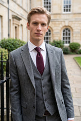 Burgunderrote, strukturierte Webkrawatte für Herren