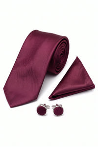 Herren-Krawatten-Set in Burgunderrot
