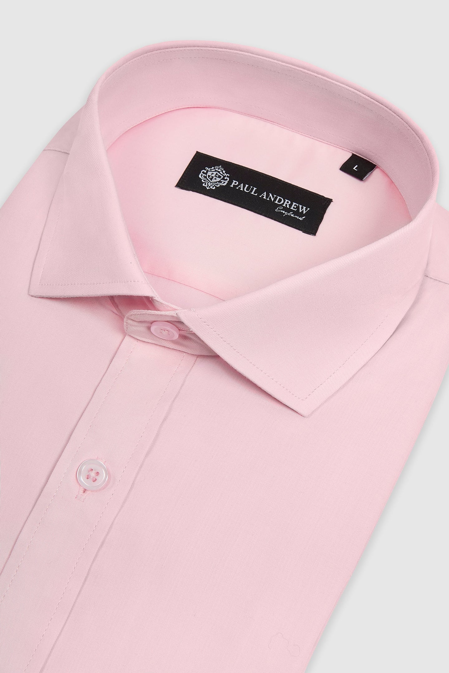 Klassisches Herrenhemd mit doppelter Manschette und Cutaway-Kragen – Rosa
