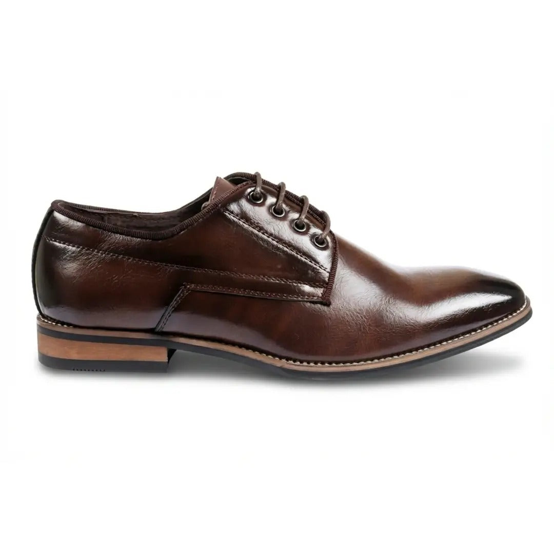 Klassische Herren-Derby-Schnürschuhe mit schlichter Zehenpartie