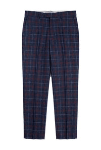 Rover - Herren Hochzeitshose Blau Tweed Kariert