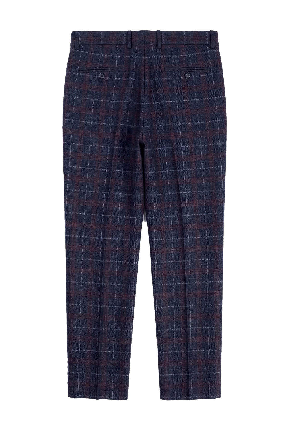 Rover - Herren Hochzeitshose Blau Tweed Kariert