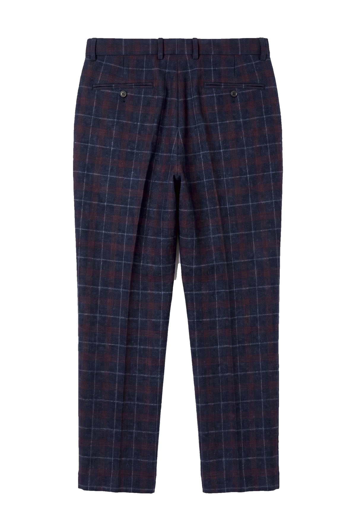 Kenneth - Marineblaue Tweed-Karohose für Herren