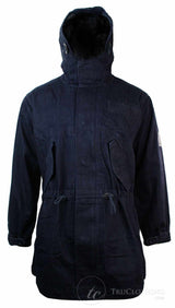 Mens Denim Overcoat Hooded Jeans Jacket Fleece Lined 3/4 Trench Duffle