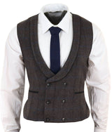 Mens Double Breasted Tweed Waistcoat