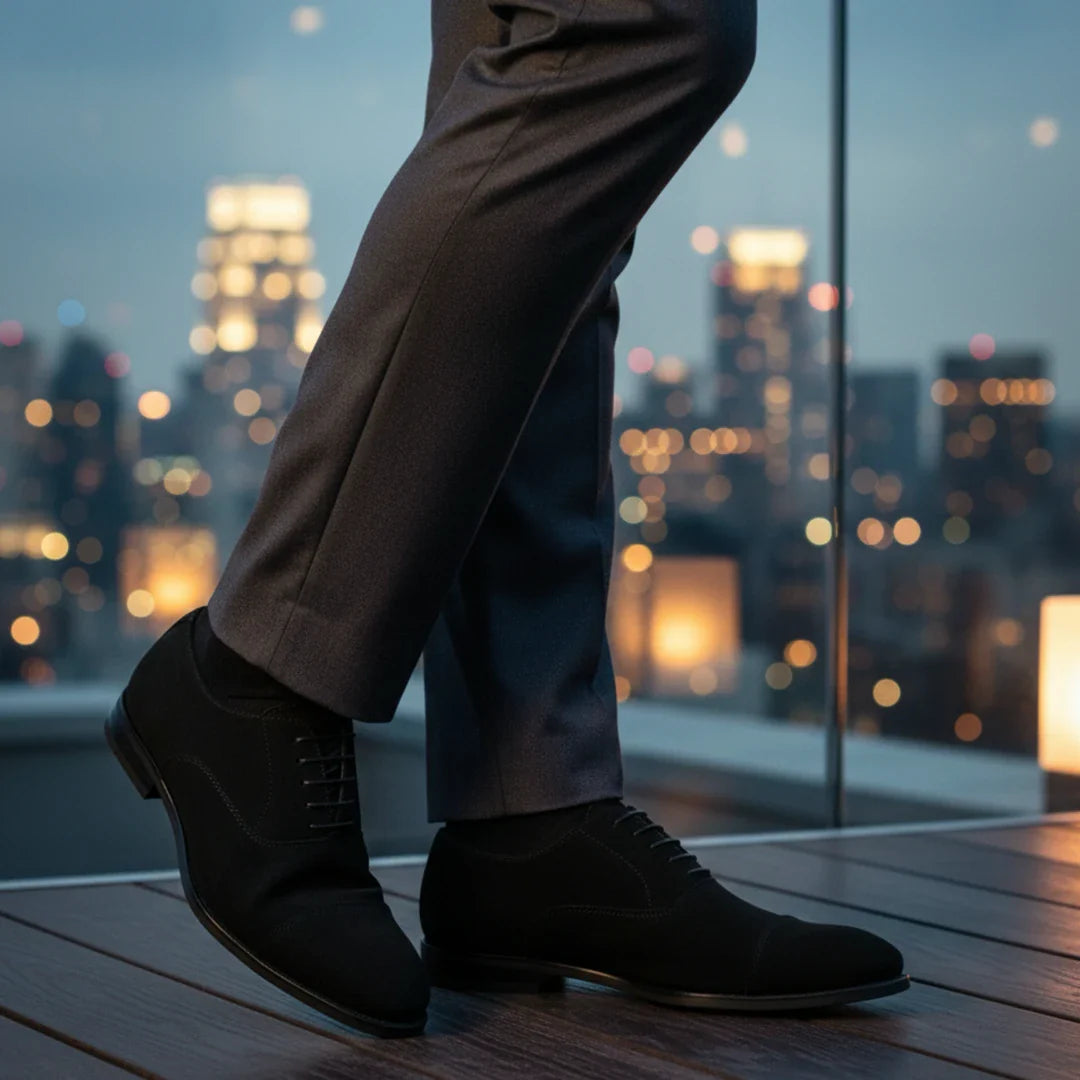 Herren-Oxford-Schnürschuhe aus Wildlederimitat