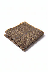 Einstecktuch für Herren aus goldfarbenem Tweed-Wollmischgewebe