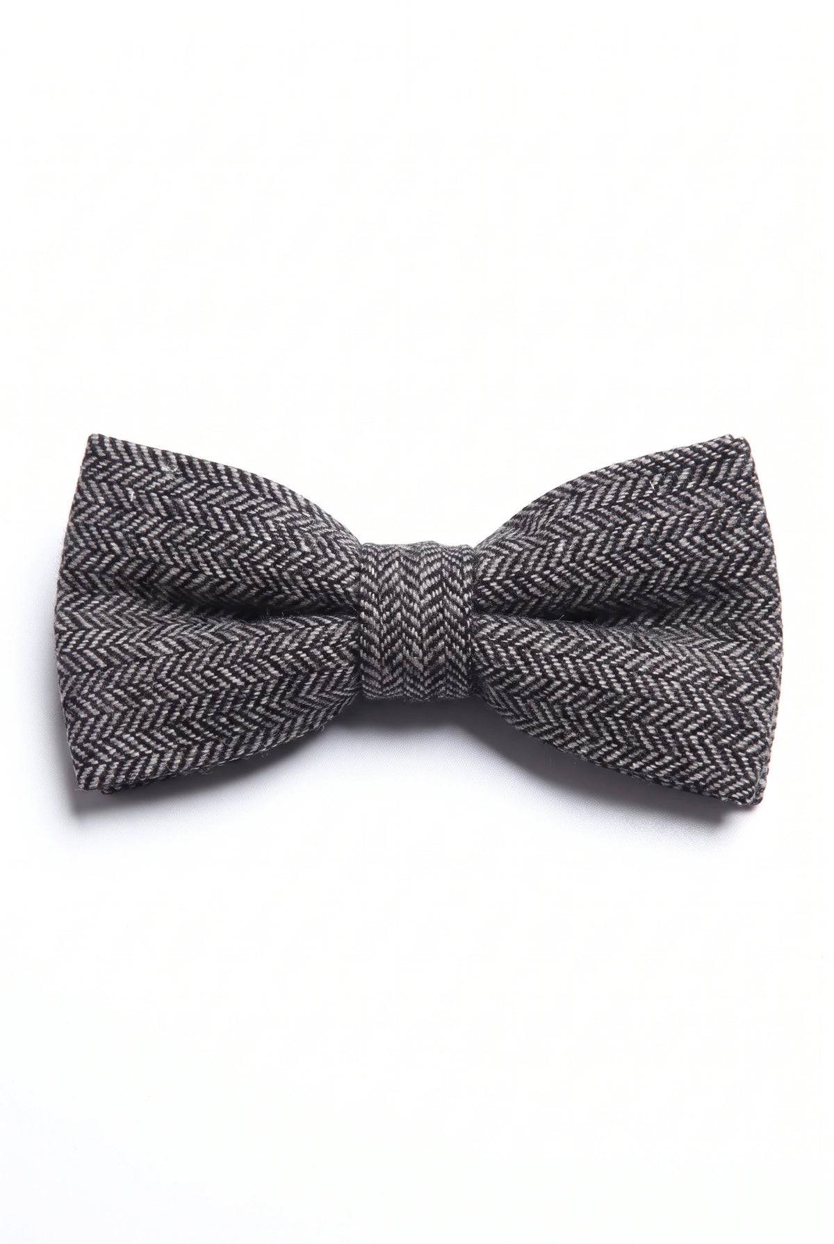 Graue Herrenfliege aus Tweed-Wollmischung