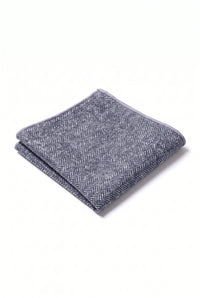 Einstecktuch für Herren aus grauem Tweed-Wollmischgewebe