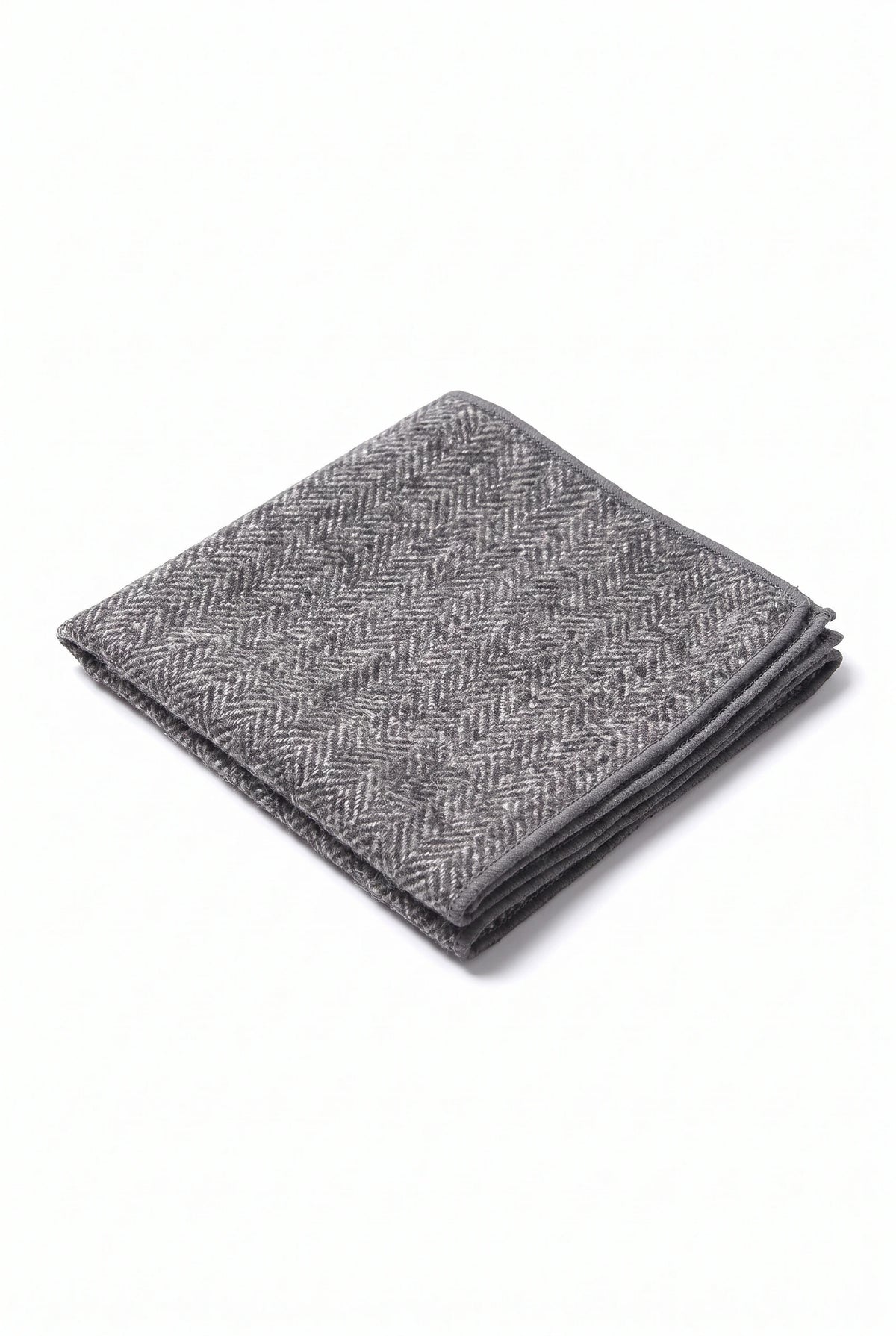 Einstecktuch für Herren aus grauem Tweed-Wollmischgewebe